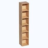 NewBeth 6-stufiges Bücherregal mit Offenem Eiche Regal, Standregal für...