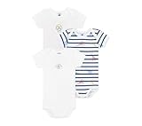 Petit Bateau Unisex Baby A0DEH Wir Kurzarm-Bodys, Variante 1, 3 Monate (3er...