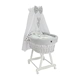 Wiklinopol Moseskorb mit Baldachin Lena – Baby-Stubenwagen aus Weide mit...