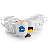 BigDean 12 Stück Kaffeebecher 300ml Kaffeetassen aus hochwertigem echtem...