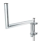 PremiumX Z-Ausleger 50cm Ø 48mm Stahl mit Schellen Antennen-Mast Ausleger...