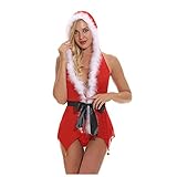 Generisch Pyjamas Damen Overalls Sexy Weihnachten Ärmellose Dessous...