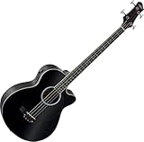 Classic Cantabile Short Scale Akustik Bass - 4 Saiten - Black Gloss Finish...