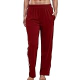 Herren Sporthose Lang Baumwolle Sportliche High Waist Elastische Taille...