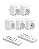DEWENWILS Funksteckdosen mit Fernbedienung, 10A 2300W, Plug-In Ein/Aus...