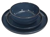 HowHomely Tellerset 12-teilig – Blaue Keramik Essteller im Boho Design...