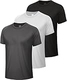BOOJO 3er Pack Sport Tshirts Herren Schnelltrocknend Shirt Kurzarm...
