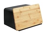 WENKO Brotkasten mit Bambusbrett Kubo, vielseitige Brotaufbewahrung mit...