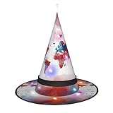 YHBLYKXP Hexenhüte mit Weltkarten-Druck, Halloween-Kostüm, Zubehör,...