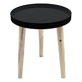Spetebo Deko Holz Tisch 36x30 cm - schwarz - Kleiner Beistelltisch...