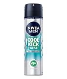 NIVEA MEN Cool Kick Fresh Deo Spray (150 ml), Deodorant schützt 48h gegen...