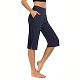 7/8 Hose Damen Sommer Bequeme Yogahose Seitlich Geteilte Fitnesshose...