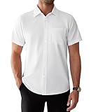 siliteelon Herren Hemd Kurzarm Atmungsaktiv Stretch Business Freizeithemd...