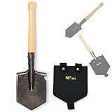 Xforst FS1 Feldspaten mit Holzstiel und Tasche – Robuster Spaten mit...