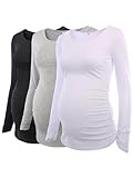 Love2Mi Damen Umstandsmode Lange ärmel 3er Pack Umstandsshirt