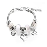 LuLiyLdJ Verstellbares Bettelarmband, Charm Manschetten Armband für...