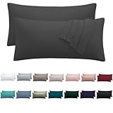 Nesture Kissenbezug 40 x 80 2er Set - kopfkissenbezug 40x80 cm Anthrazit,...