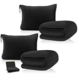 DAWNTREES 2er-Pack Reisedecke,180x100cm,2 in 1 Packbare Flugzeugdecke und...
