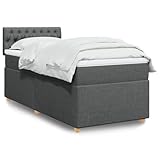 Juroupi Boxspringbett mit Matratze Dunkelgrau 90x190 cm Bett Boxspringbett...