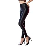 SOGNO D'ORO Damen Kunstleder Leggings High Waist PU Leder Leggings Hose...