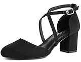 Greatonu Damen Pumps Riemchenpumps Spangenpumps Sandale mit Kreuz...