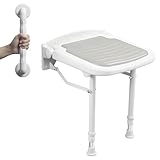 Duschklappsitz Für Wandmontage Zusammen mit Armlehne,Duschsitz Klappbar...