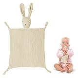 Vicloon Schmusetuch, Kuscheltuch mit Hase-Köpfchen,Doppellagiger Tüll aus...