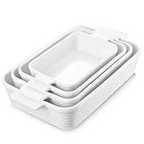 Jassceram Auflaufform Keramische Set von 4 tiefen rechteckigen Lasagne...