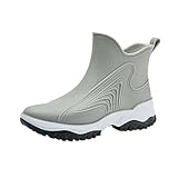 Gummistiefel Damen Kurz Weitschaft Elegant Wasserdicht Gartenschuhe...