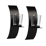 Homoyoyo 2 Stück Wandkerzenhalter Schwarz Arc Shape Kerzenhalter aus Eisen...