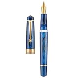 Asvine P20 Kolbenfüllhalter Galaxy Blue Resin, Iridium, mittlere Feder,...