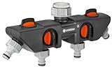 Gardena 8194 Vier-Kanal-Wasserverteiler für Gartenschlauch, Ventil