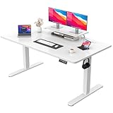 JUMMICO Höhenverstellbarer Schreibtisch mit Monitorständer, Elektrisch...
