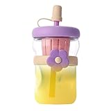 Uozonit Glasflaschen mit Deckel, 500 ml, transparent, auslaufsicher,...