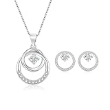 Cangall Schmuckset Silber 925 Damen, 925 Sterling Silber Halskette &...