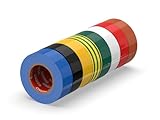 ERKO Isolierband Multicolor 8er Pack 19mm x 20m PVC, Elektrische Leitungen...