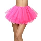 Rosa Tutu Rock Damen 5-Lagiges Rosa Tüllrock Ballettkleidung Dehnbar...