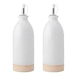 KitchenCraft Idilica Öl- und Essigflaschen aus Steingut, 2er-Set Öl- und...