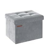 SONGMICS Sitzhocker mit Stauraum, kleine klappbare Sitzbank, 31 x 41 cm...