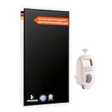 Könighaus Infrarotheizung - 300 Watt Black Edition mit Thermostat - TÜV...