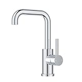 FORIOUS Wasserhahn Bad Hoch 360° Drehbar, Edelstahl Waschtischarmatur Hoch...