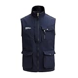 MeiLayM Herren Outdoor Weste mit Vielen Taschen Ärmellose Anglerweste...