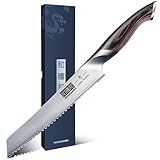 HOSHANHO Brotmesser, 20cm Gestochen Scharf Brotmesser mit Wellenschliff aus...