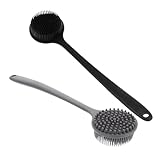 CLISPEED 2 Stück Silikon Dusch Rückenbürste Langem Griff Weicher...