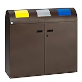 Resorti Wertstoff-Sammelstation WS 100R deep-brown, Deckel: gelb, silber,...