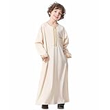 OBEEII Muslimischer arabischer Jungen-Bademantel, einfarbig, Thobe,...