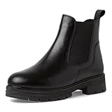 MARCO TOZZI Damen Chelsea Boots aus Leder mit Plateau, Schwarz (Black), 39...