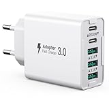 USB C Ladegerät Mehrfach, Ladestecker USB C, 50W 5 Port USB C...