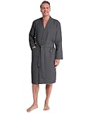 Twinzen Bademantel Herren Waffelpique – 100% Baumwolle – Leicht und...