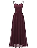 DRESSTELLS Damen Ärmellos Abendkleider Maxi Lang Ballkleid Chiffon Spitzen...